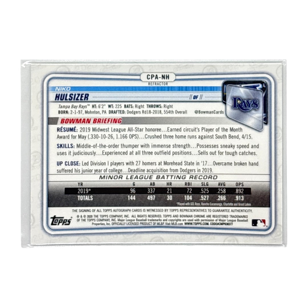 TOPPS MLBカード BOWMAN CHROME 1ST NIKO HULSIZER TAMPA BAY RAYS /499 #CPA-NH 中古 IT1