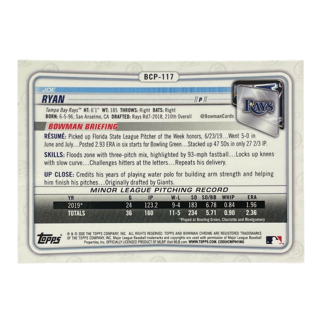 TOPPS MLBカード BOWMAN CHROME 1ST JOE RYAN TAMPA BAY RAYS #BCP-117 中古 IT2