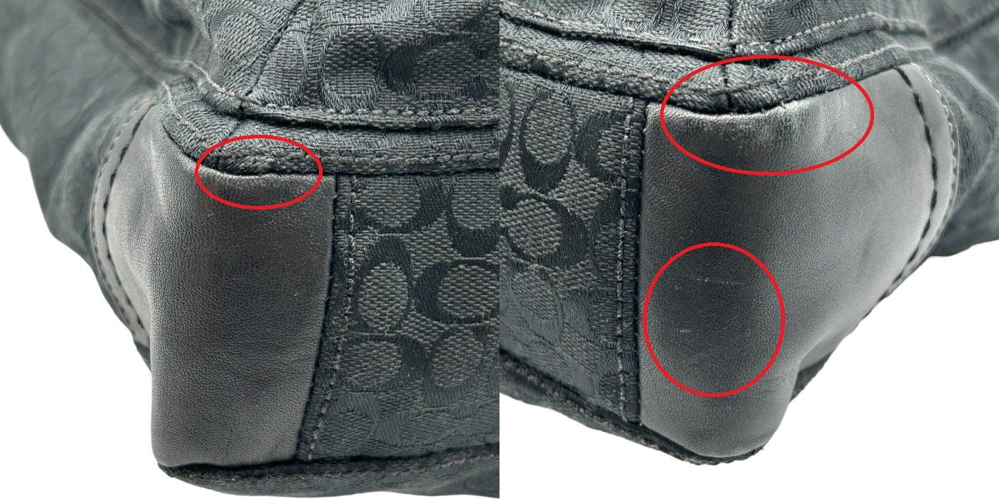 COACH コーチ ミニシグネチャー 2WAY トートバッグ F70291 メンズ ショルダーバッグ キャンバス ブラック 中古 W4