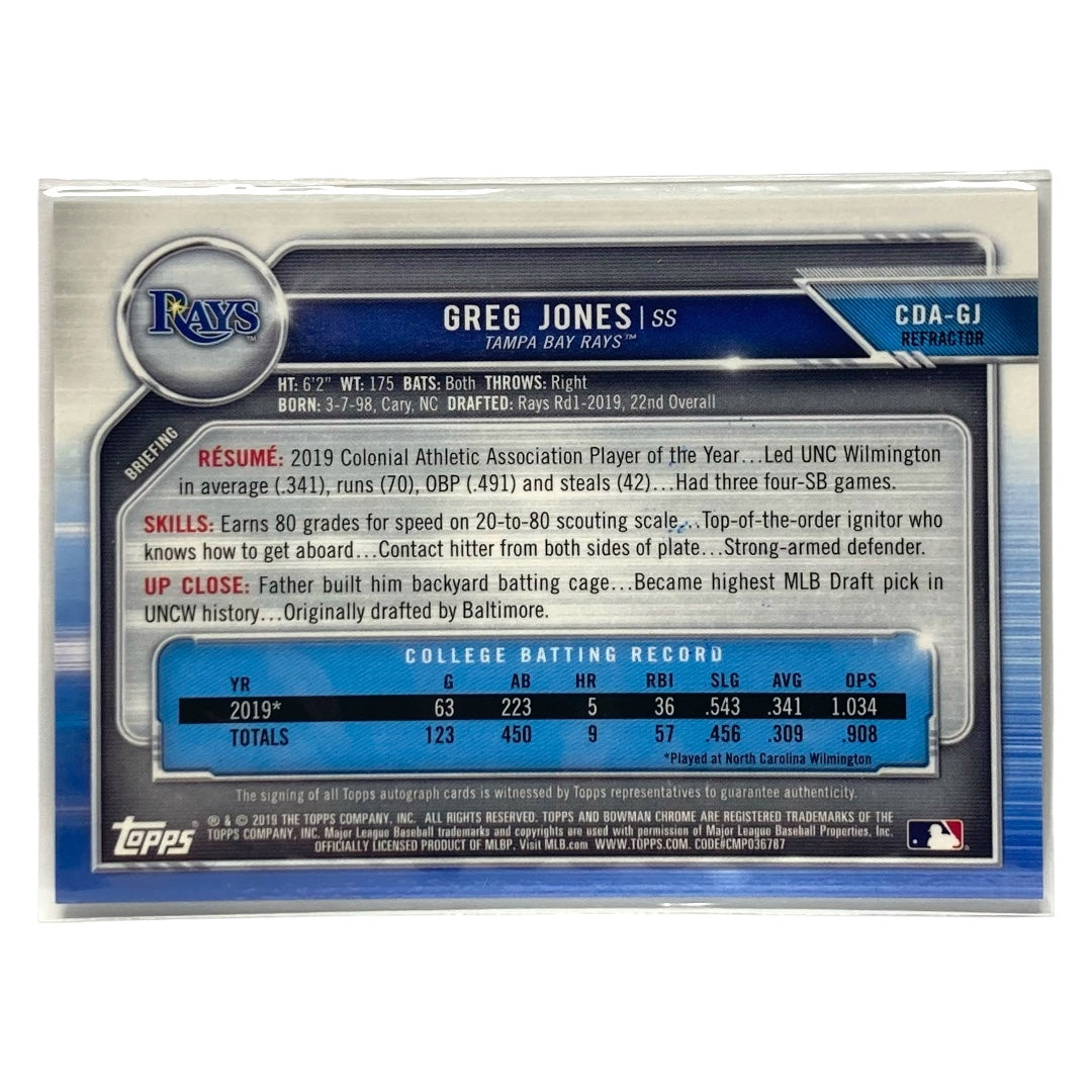 TOPPS MLBカード BOWMAN CHROME GREG JONES RAYS 342/499 #CDA-GJ 中古 IT2