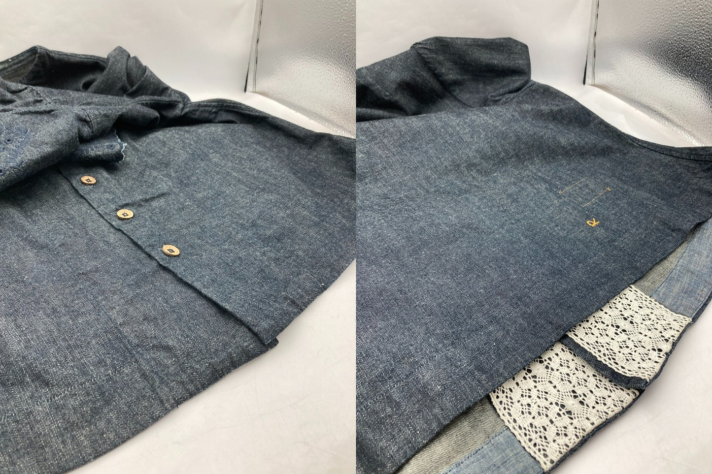 45R フォーティーファイブアール 麦比古デニムのレフアブラウス(インディゴ濃) 中古 D4