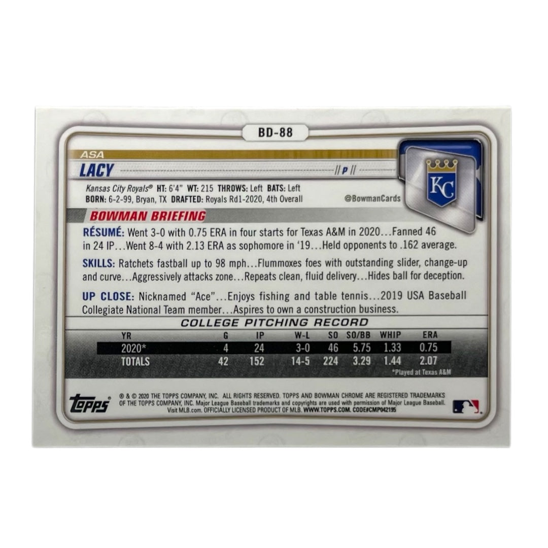 TOPPS MLBカード BOWMAN CHROME 1ST ASA LACY KANSAS CITY ROYALS /150 #BD-88 中古 IT2