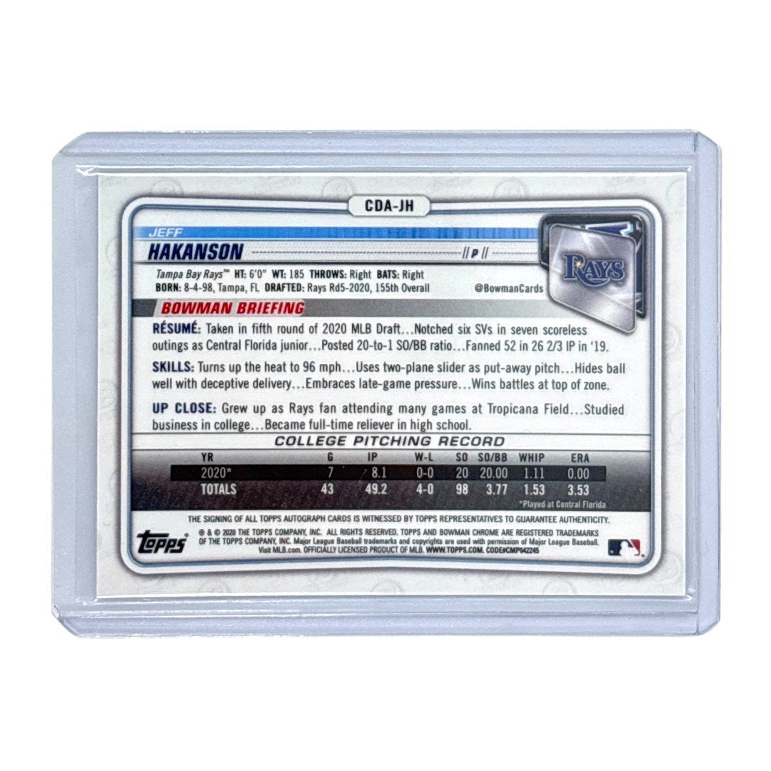 TOPPS MLBカード BOWMAN CHROME 1ST JEFF HAKANSON TAMPA BAY RAYS /71 #CDA-JH 中古 IT1