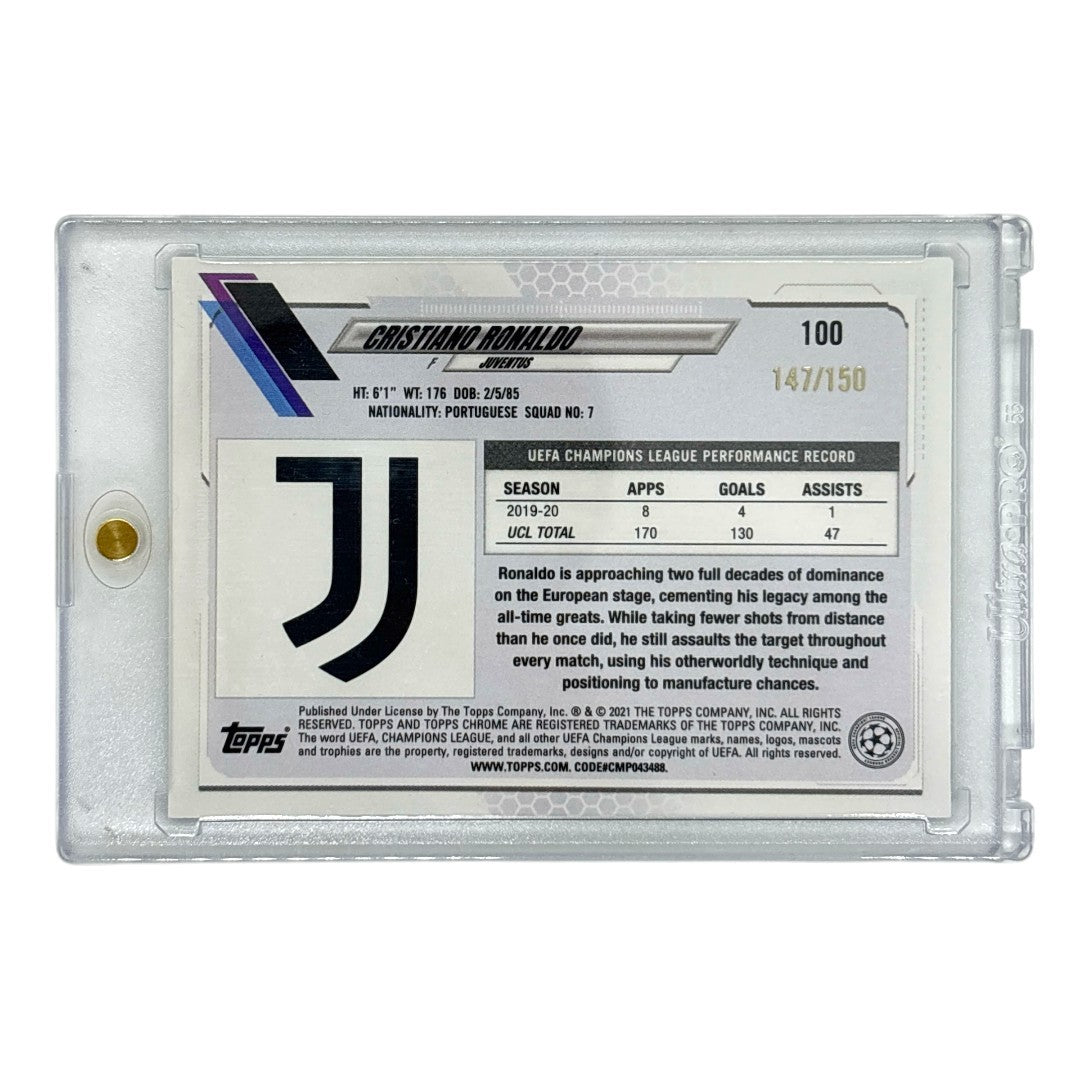TOPPS サッカーカード CHROME CRISTIANO RONALDO JUVENTUS /150 #100 中古 IT1