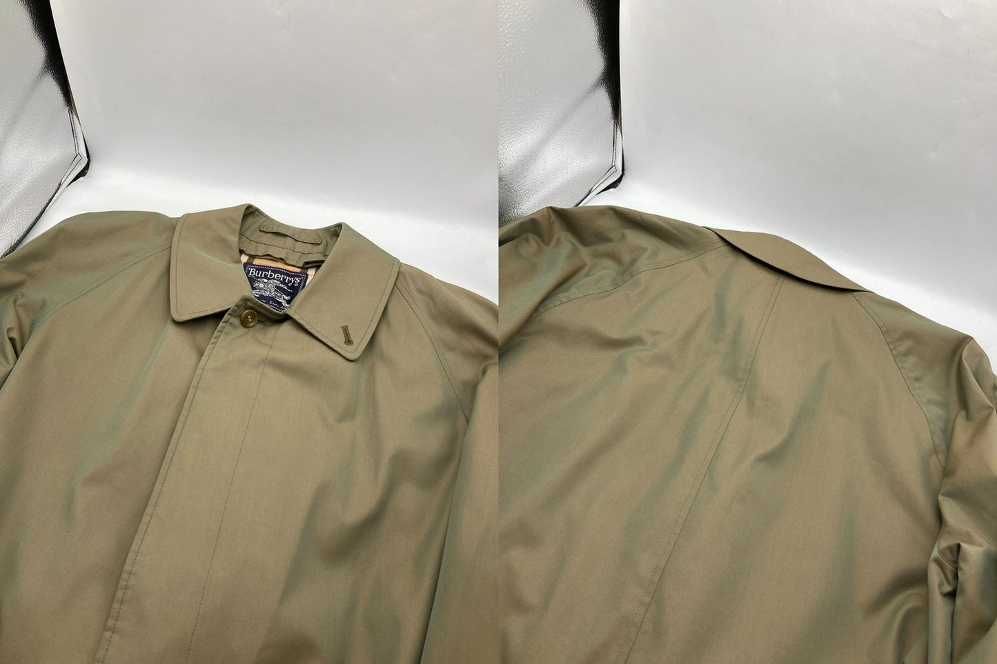 Burberrys バーバリーズ イングランド製 ステンカラーコート カーキ ノバチェック 中古 D44