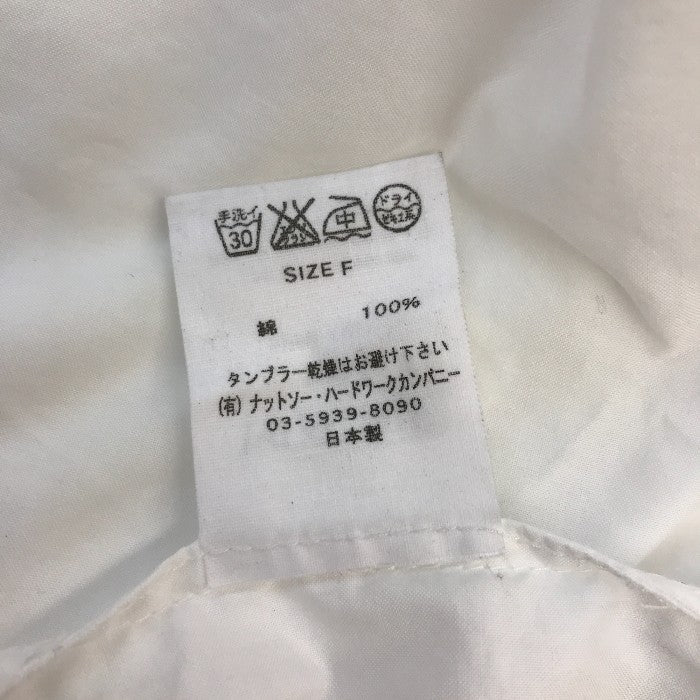 TOUJOURS トゥジュー ブラウス レディース 5分袖 コットン ゆったり ホワイト FREEサイズ 中古 T1