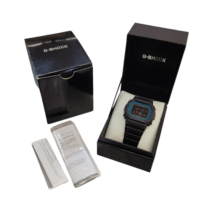 CASIO カシオ G-SHOCK 腕時計 メンズ タフソーラー 電波 LED デジタル スクエア ブラック/ブルー系 GW-B5600-2JF 中古 T1