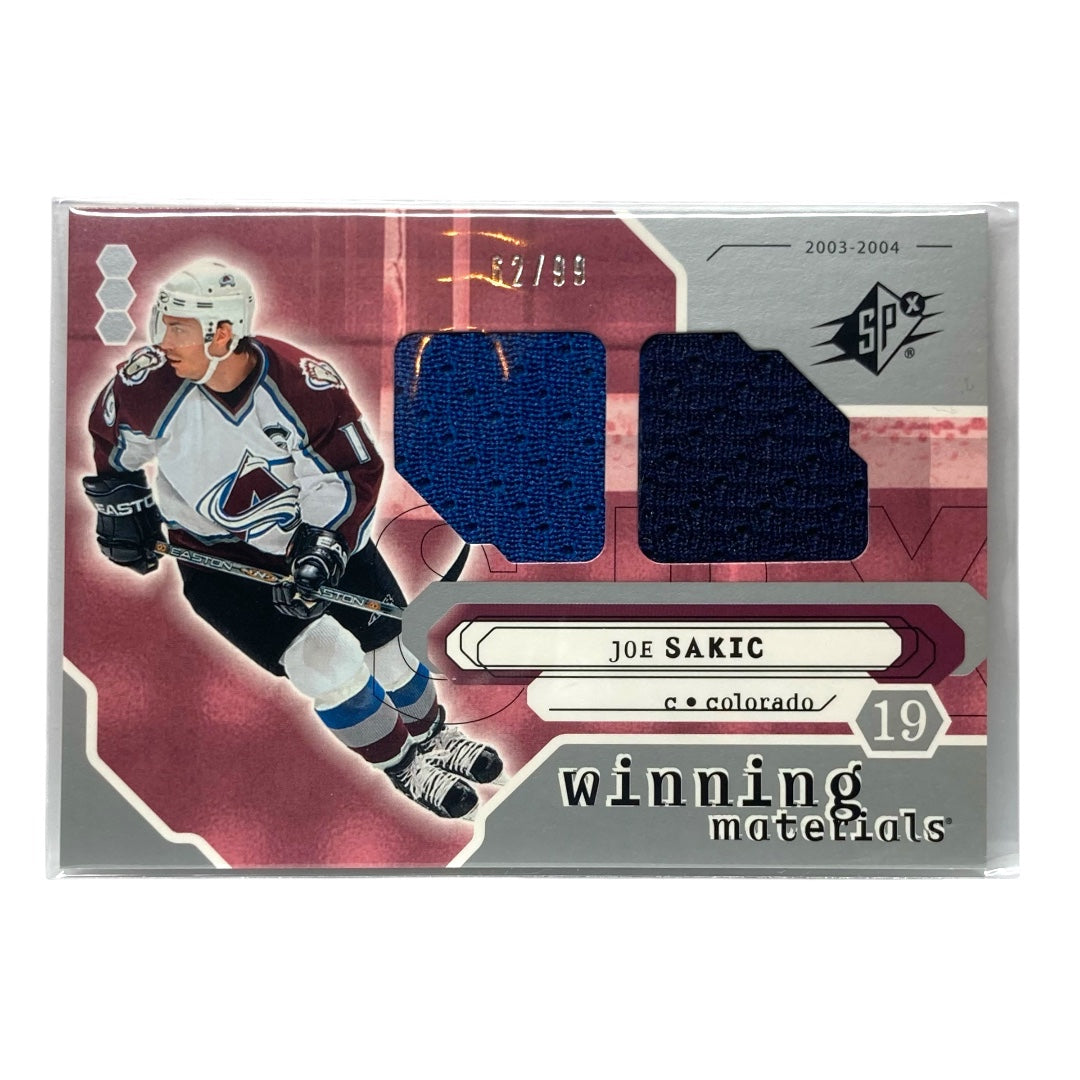 UPPER DECK NHLカード SPX WINNING MATERIALS JOE SAKIC AVALANCHE 62/99 #WM-JS 中古 IT2