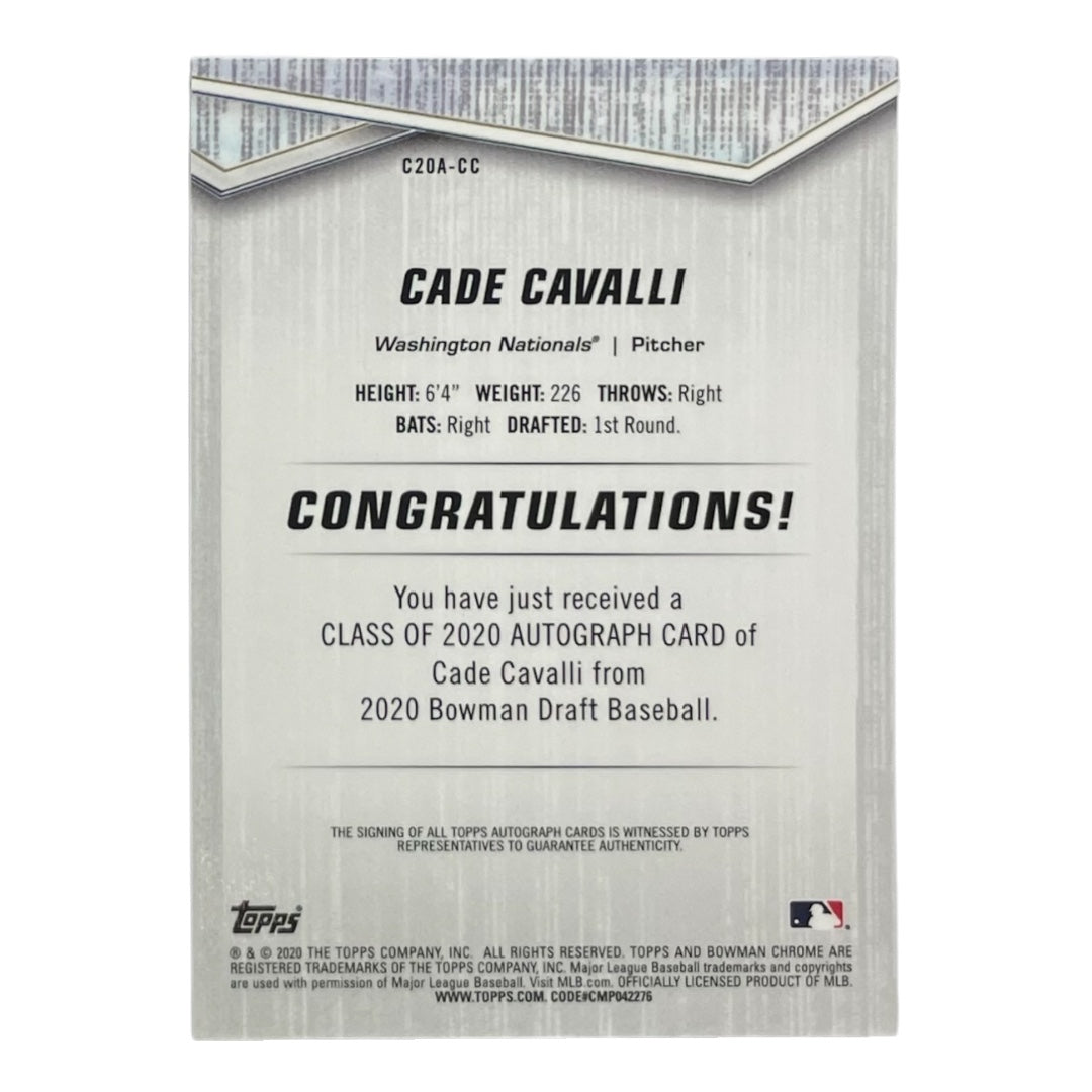 TOPPS MLBカード BOWMAN CHROME CADE CAVALLI WASHINGTON NATIONALS /250 #C20A-CC 中古 IT2