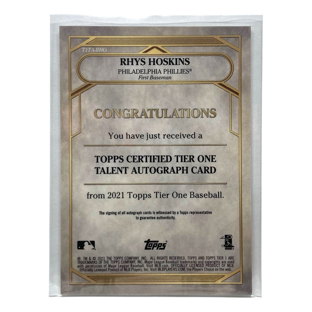 TOPPS MLBカード TIER ONE RHYS HOSKINS PHILLIES 114/200 #T1TA-RHO 中古 IT2