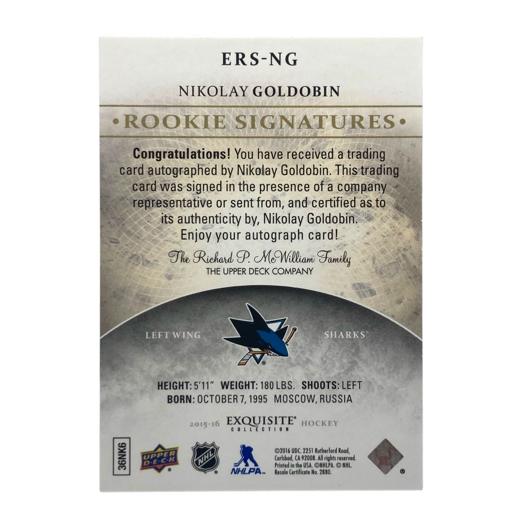 UPPER DECK NHLカード EXQUISITE COLLECTION NIKOLAY GOLDOBIN SHARKS 336/399 #ERS-NG 中古 IT2