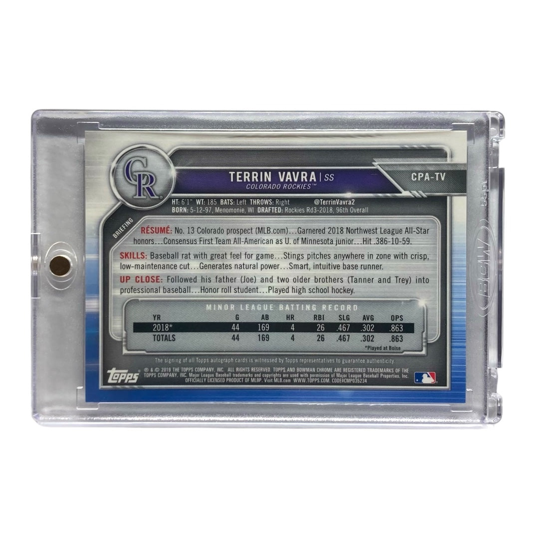 TOPPS MLBカード BOWMAN CHROME 1ST TERRIN VAVRA ROCKIES 066/150 #CPA-TV 中古 IT2