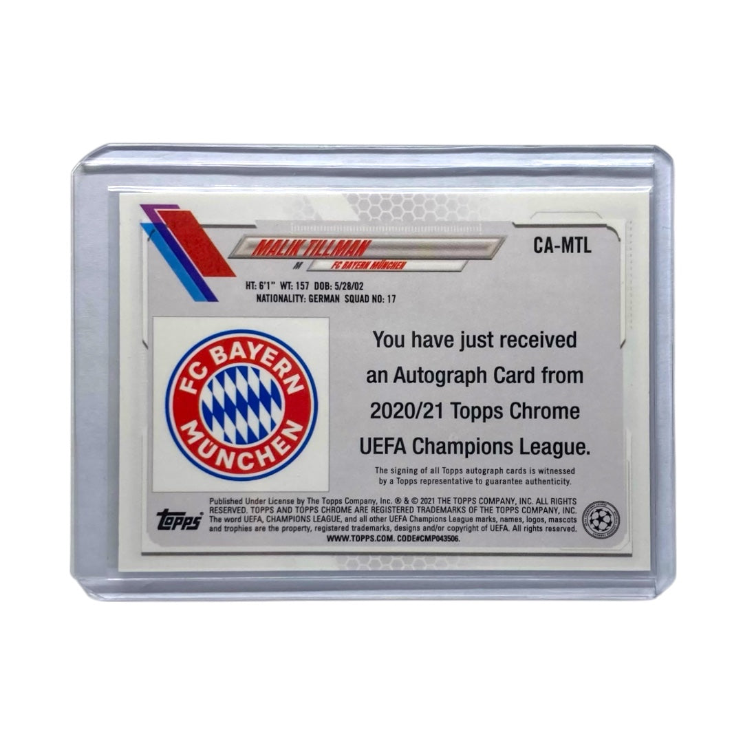 TOPPS サッカーカード CHROME MALIK TILLMAN BAYERN MUNCHEN #CA-MTL 中古 IT2