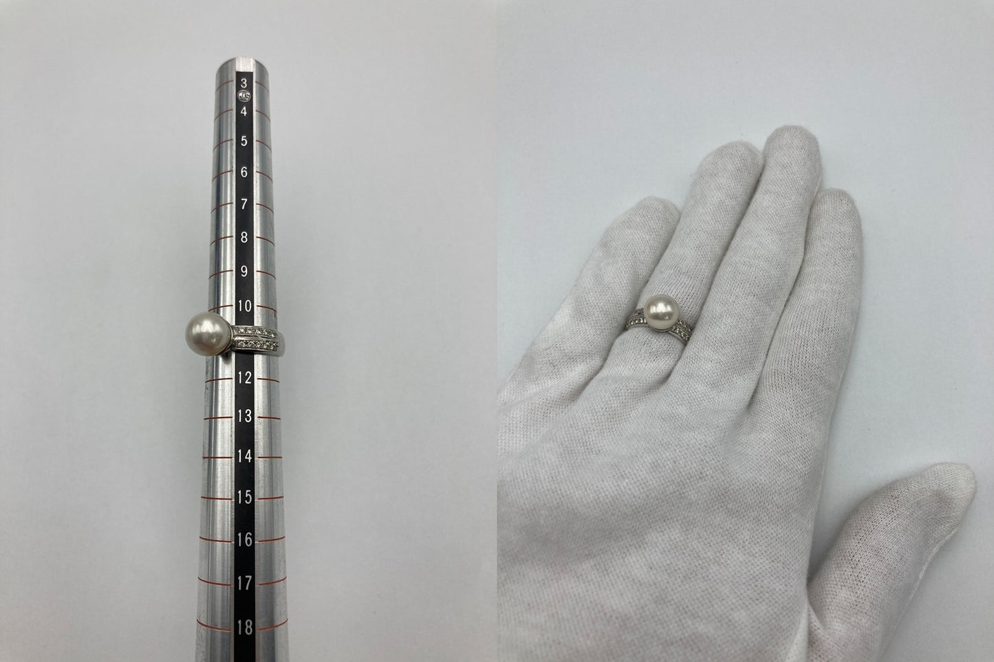 Pt900 パール9.0mm ダイヤ0.30ct リング 11号 中古 D4