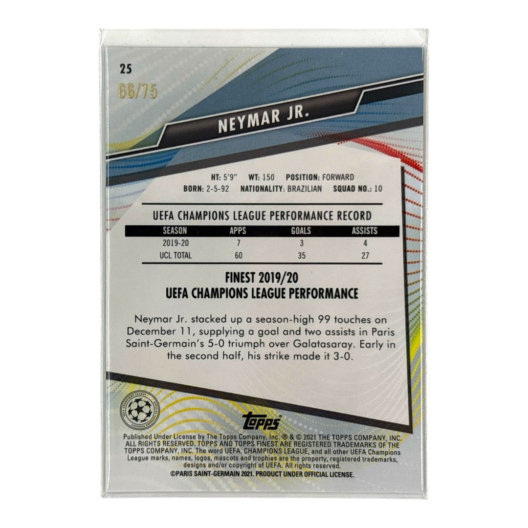 TOPPS サッカーカード FINEST NEYMAR JR. PARIS SAINT-GERMAIN 66/75 #25 中古 IT1