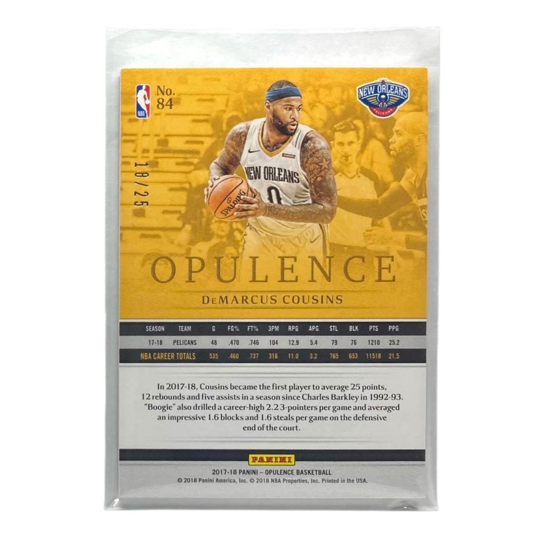 PANINI NBAカード OPULENCE DEMARCUS COUSINS NEW ORLEANS PELICANS /25 #84 中古 IT2