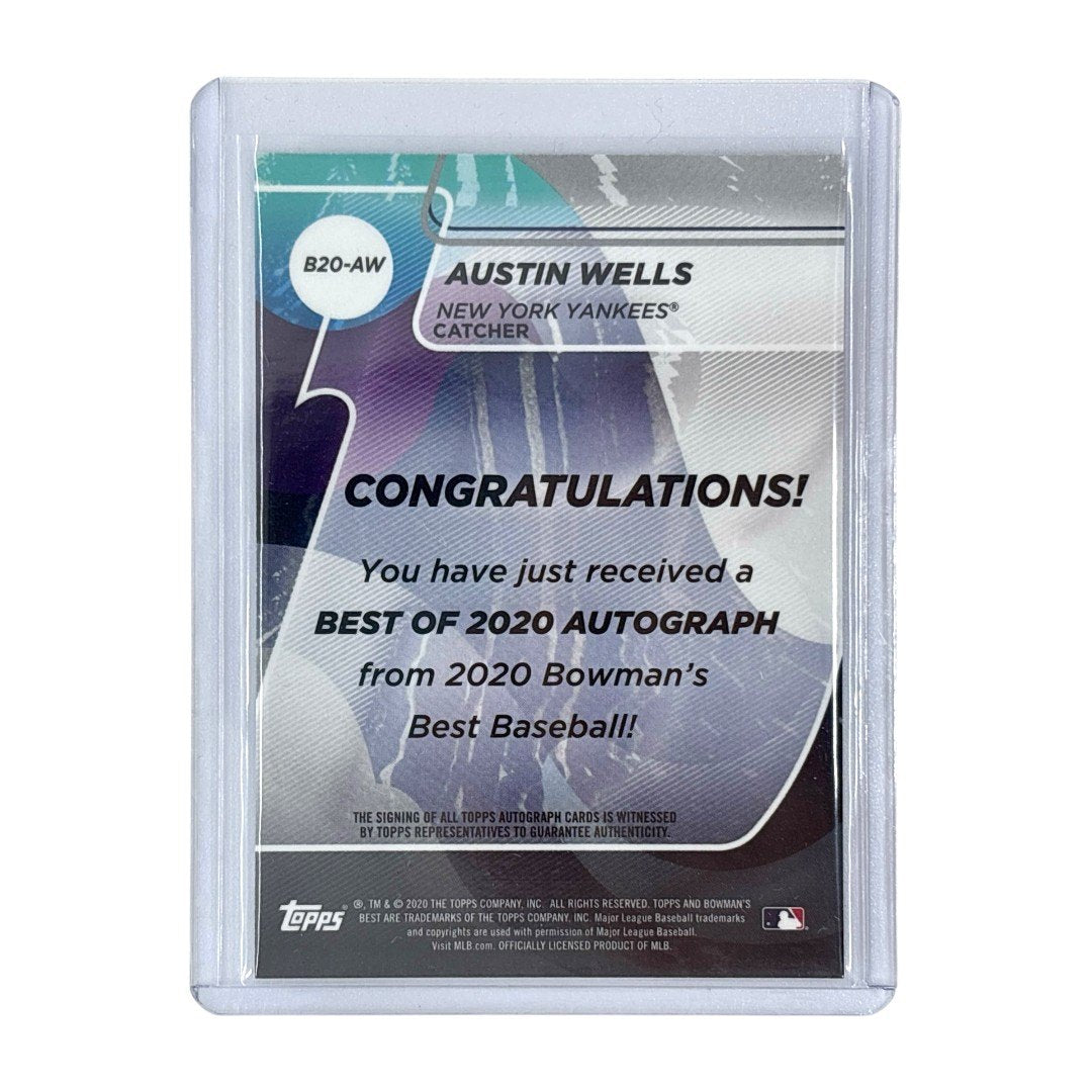 TOPPS MLBカード BOWMAN'S BEST AUSTIN WELLS NEW YORK YANKEES #B20-AW 中古 IT1
