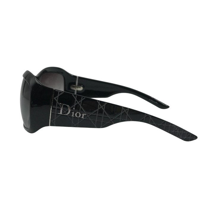 Christian Dior クリスチャンディオール カナージュ サングラス レディース CANNAGE 格子柄 ロゴ セルロイド ブラック/グレーグラデーション 中古 T1