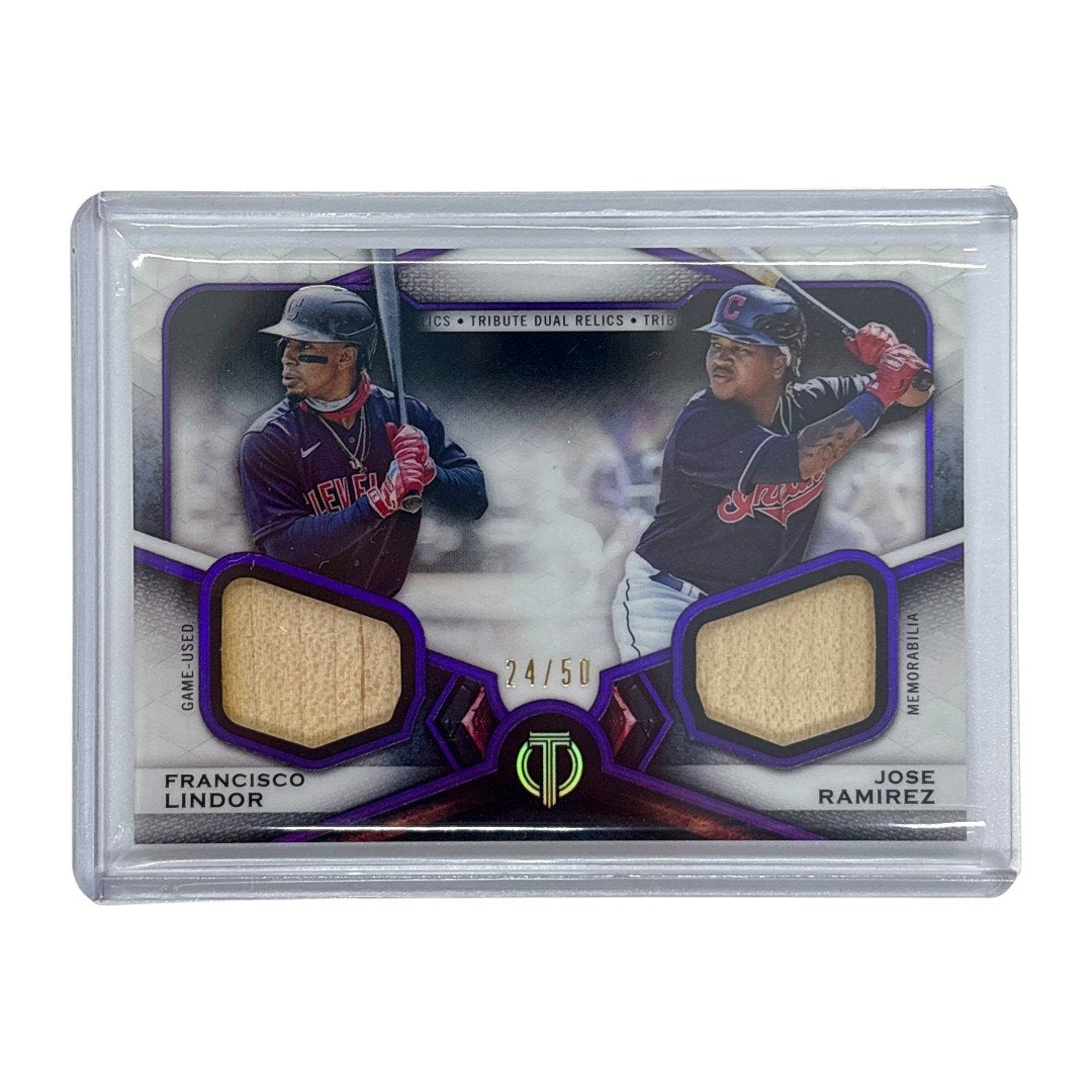 TOPPS MLBカード TRIBUTE FRANCISCO LINDOR JOSE RAMIREZ CLEVELAND INDIANS 24/50 #DR2-LR 中古 IT1