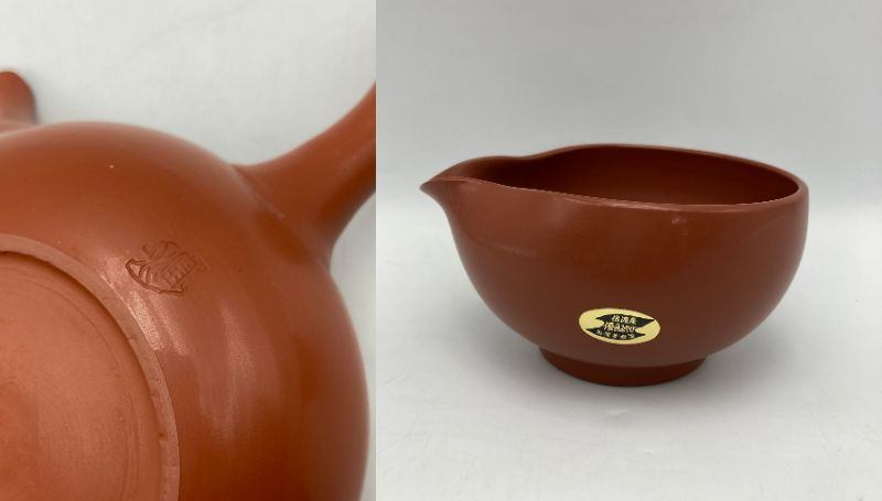 佐渡無名異焼 丸山金水 茶器揃 5客 中古 D4