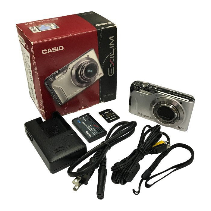 CASIO EXILIM コンパクトデジタルカメラ シルバー 光学10倍ズーム 顔検出 EX-H10 中古 T1