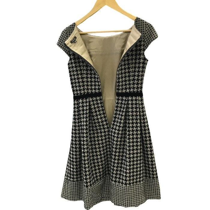 TOCCA トッカ 千鳥格子柄 ワンピース 0 おしゃれ レディース かわいい ブラック ブラウン ひざ丈 中古 KW1