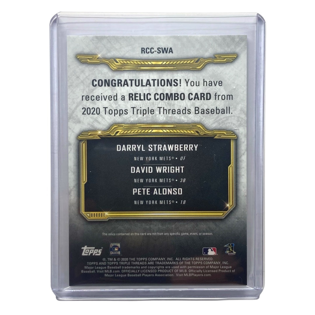 TOPPS MLBカード TRIPLE THREADS DARRYL STRAWBERRY DAVID WRIGHT PETE ALONSO METS 22/27 #RCC-SWA 中古 IT2