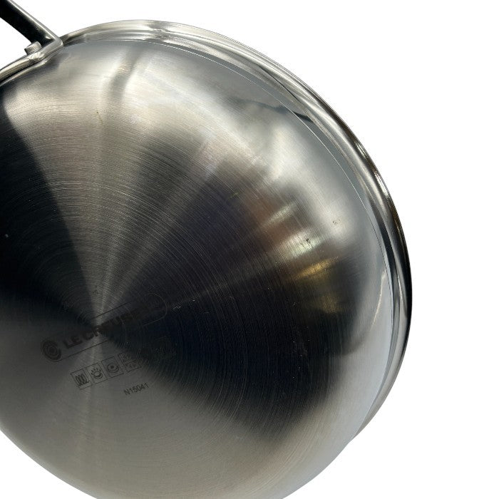 LE CREUSET ル・クルーゼ 24cm フライパン ステンレス IH 直火 キッチンツール 調理器具 料理 中古 W4