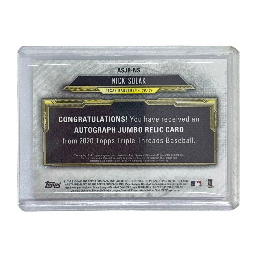 TOPPS MLBカード TRIPLE THREADS NICK SOLAK TEXAS RANGERS 05/50 #ASJR-NS 中古 IT1