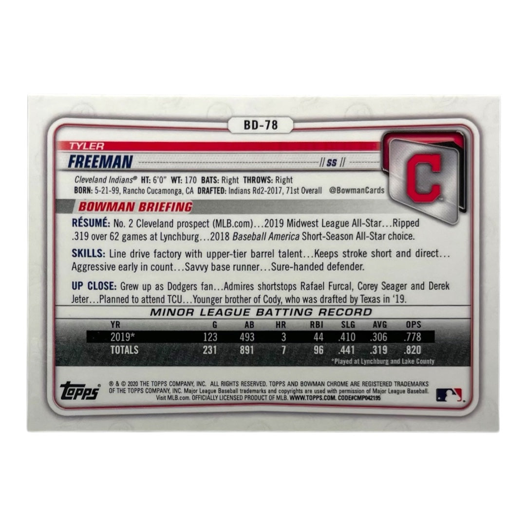 TOPPS MLBカード BOWMAN CHROME TYLER FREEMAN CLEVELAND INDIANS /150 #BD-78 中古 IT2