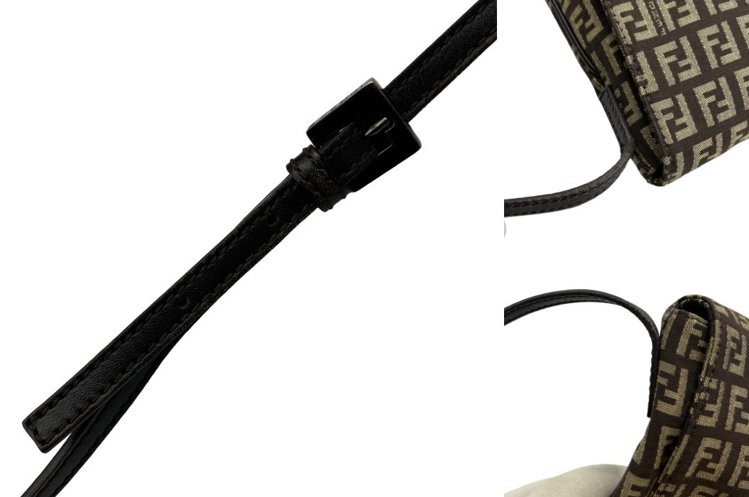 FENDI フェンディ ズッキーノ カムセポシェット ショルダーバッグ 斜め掛け 小さめ 総柄 中古 W4