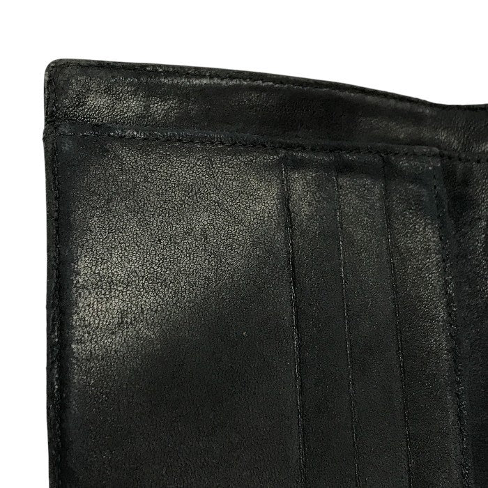 CHANEL シャネル カンボンライン キャビアスキン 財布 レディース レザー 2つ折り ダブルホック ココマーク 小銭入れあり ブラック 中古 T1