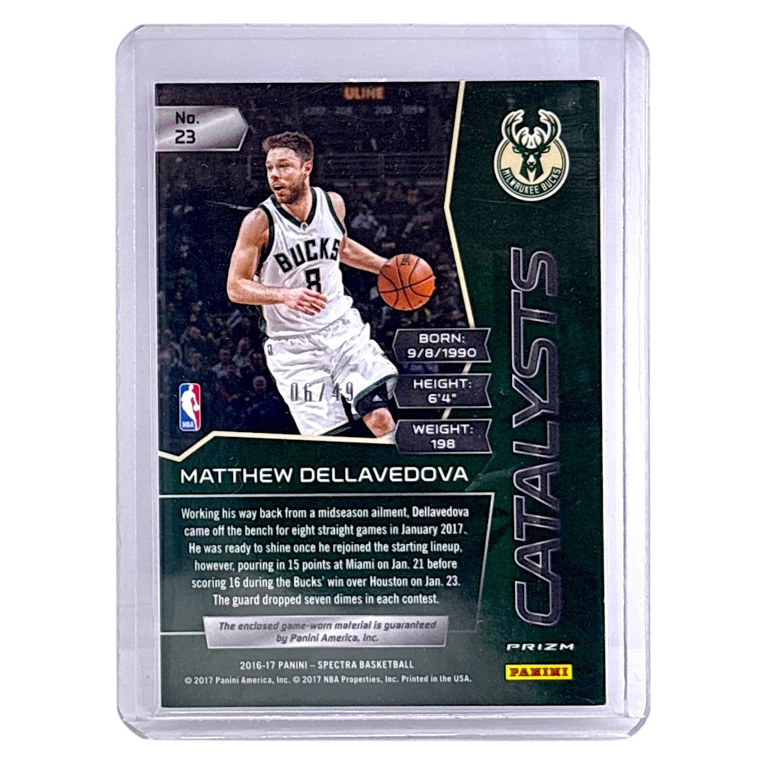 PANINI NBAカード SPECTRA PRIZM MATTHEW DELLAVEDOVA BUCKS /49 #23 中古 IT1