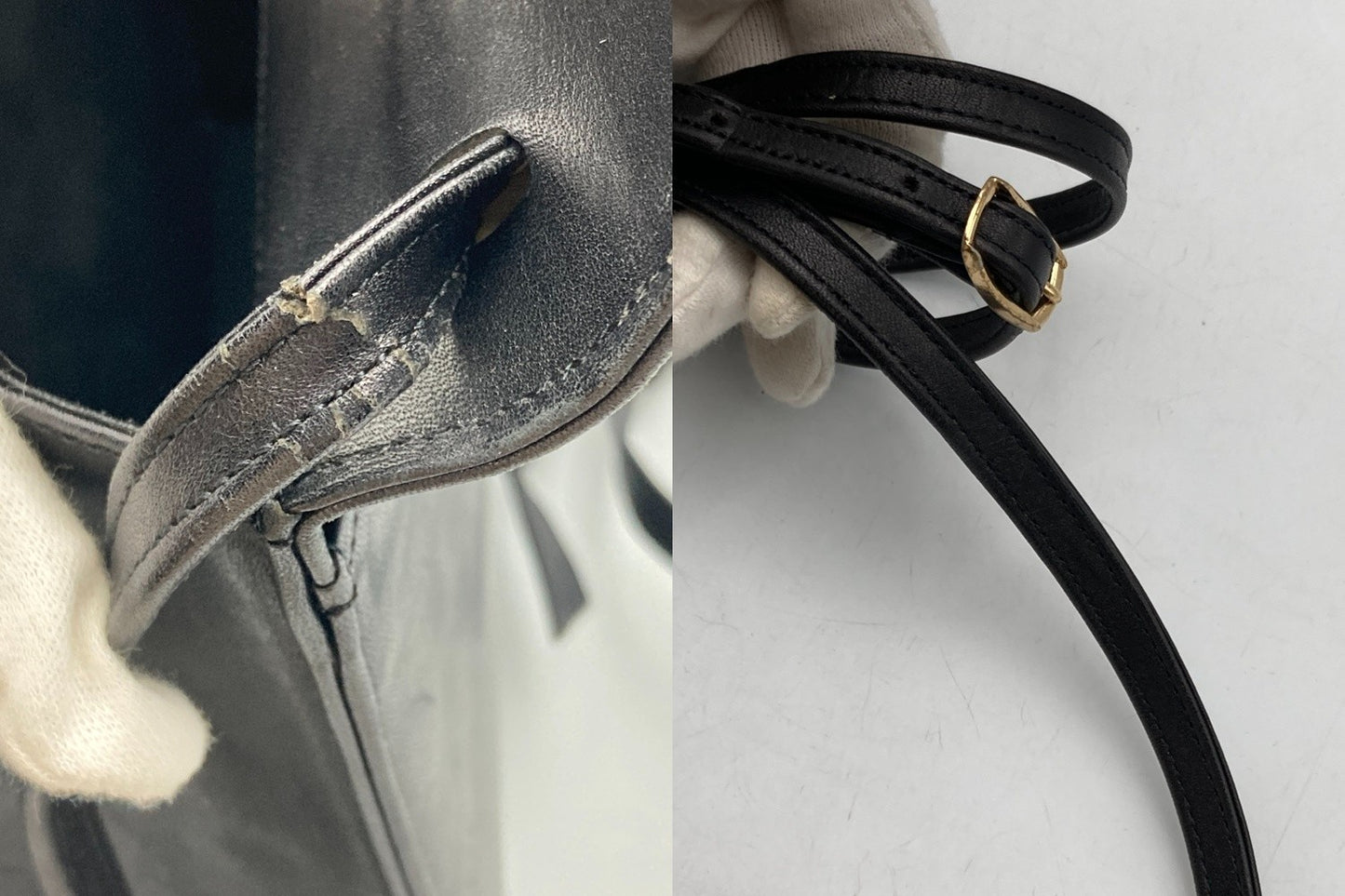 Christian Dior クリスチャンディオール ヴィンテージ レザー ショルダーバッグ 中古 D4