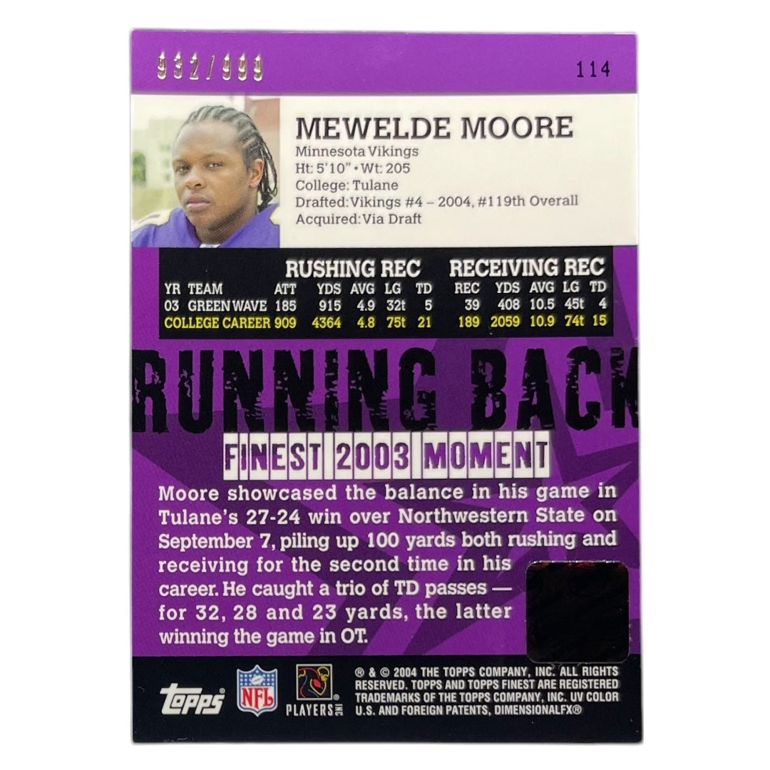 TOPPS NFLカード FINEST MEWELDE MOORE MINNESOTA VIKINGS /999 #114 中古 IT2