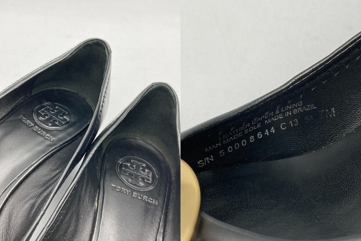 TORY BURCH トリーバーチ レザー ウェッジソール パンプス サイズ7M ブラック 中古 D4