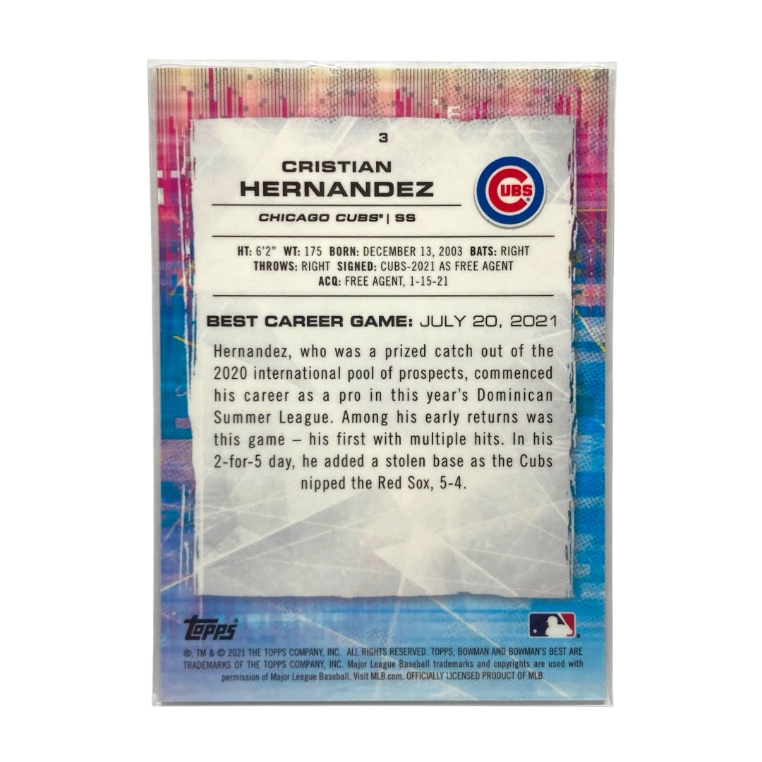 TOPPS MLBカード BOWMAN'S BEST CRISTIAN HERNANDEZ CUBS 214/250 #3 中古 IT2