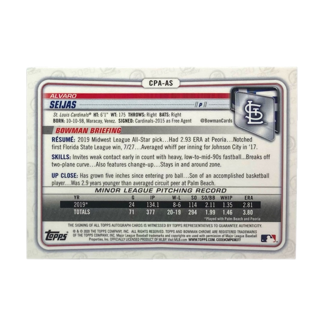 TOPPS MLBカード BOWMAN CHROME 1ST ALVARO SEIJAS ST. LOUIS CARDINALS /250 #CPA-AS 中古 IT2