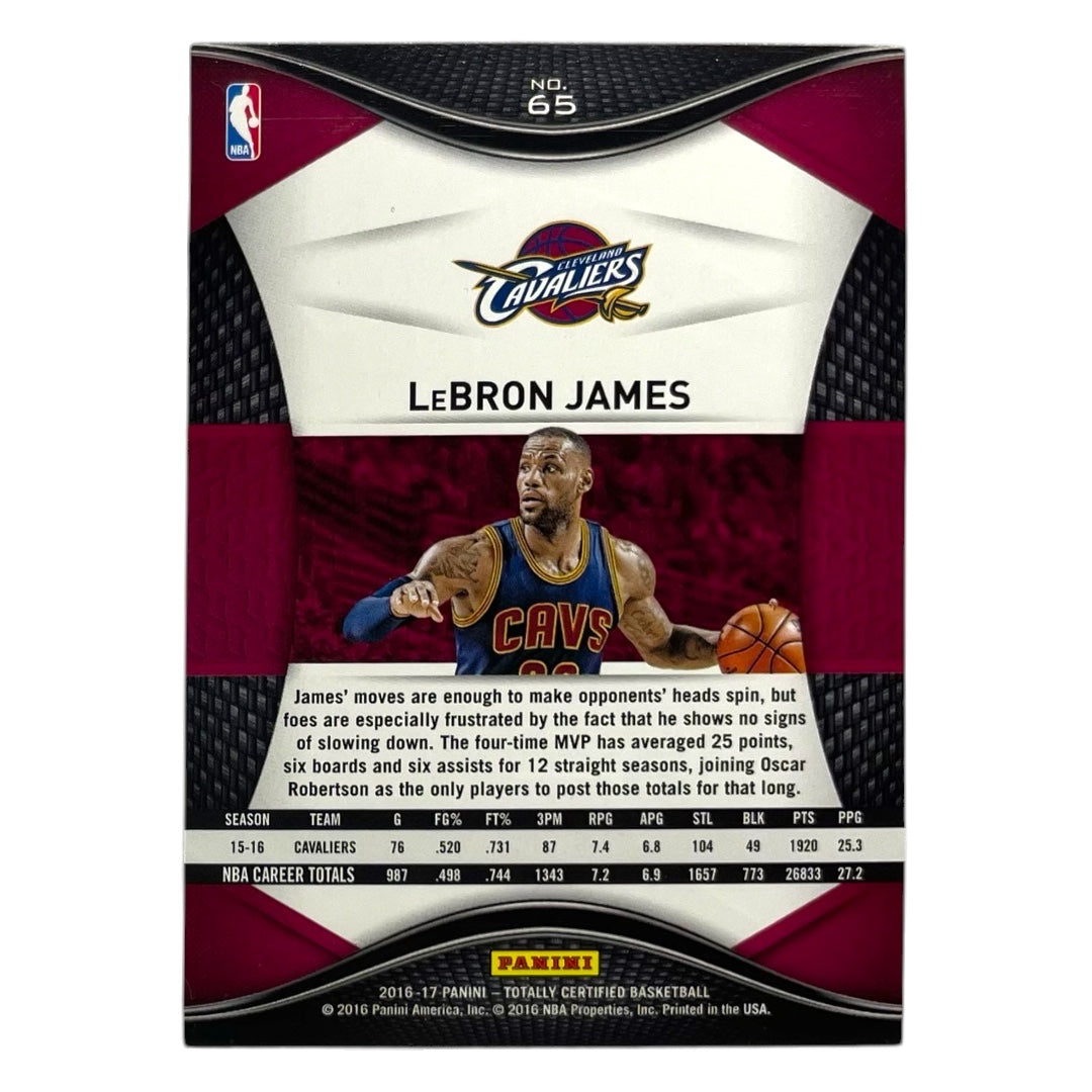PANINI NBAカード TOTALLY CERTIFIED LEBRON JAMES CAVALIERS #65 中古 IT2