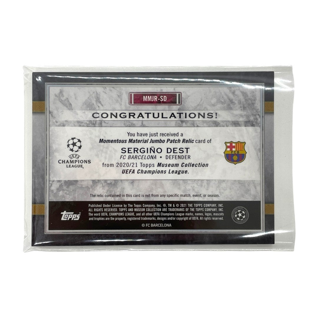 TOPPS サッカーカード MUSEUM COLLECTION SERGINO DEST BARCELONA 31/50 #MMJR-SD 中古 IT1