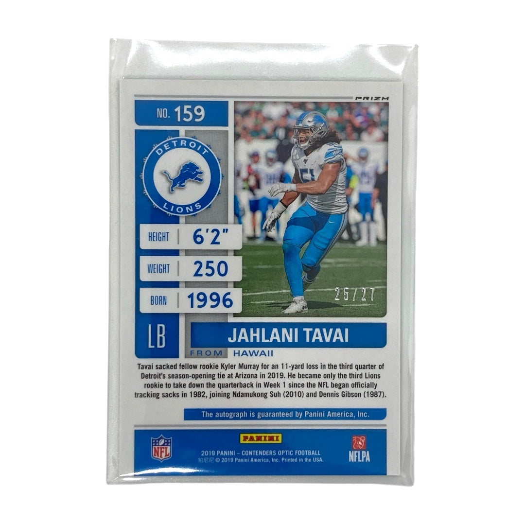 PANINI NFLカード CONTENDERS OPTIC PRIZM JAHLANI TAVAI DETROIT LIONS 25/27 #159 中古 IT2