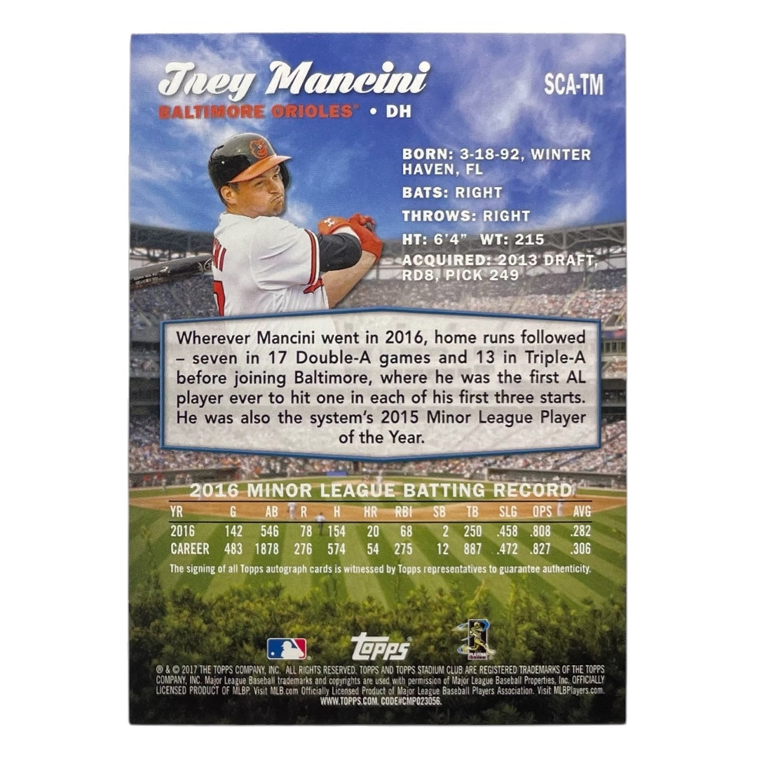 TOPPS MLBカード STADIUM CLUB TREY MANCINI BALTIMORE ORIOLES #SCA-TM 中古 IT2