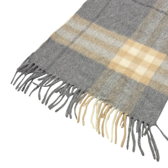 BURBERRY バーバリー メガチェック カシミヤ 100% マフラー グレー ベージュ ストール ブランド レディース メンズ 秋 冬 チェック柄 中古 W4