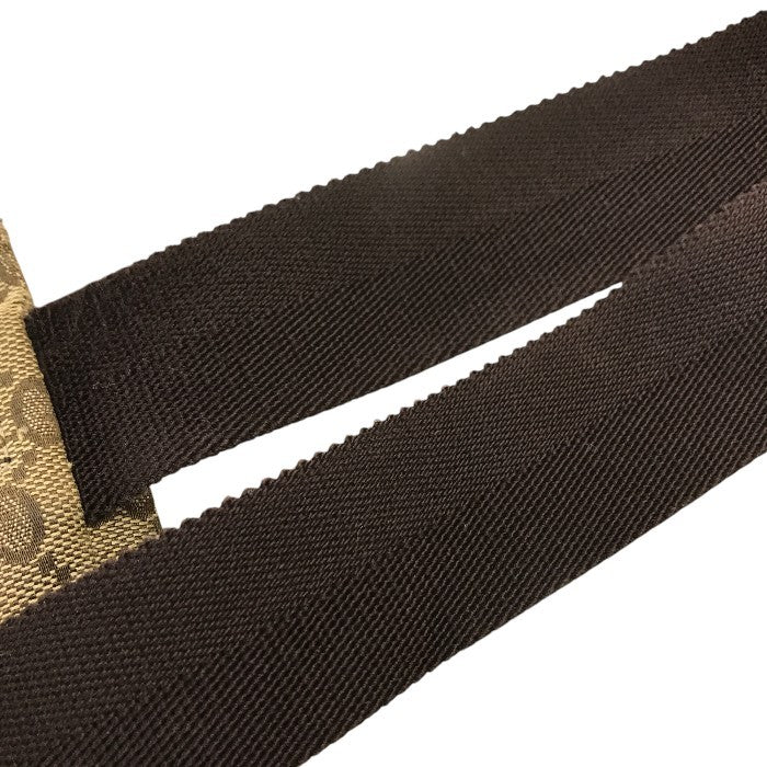 GUCCI グッチ ボディバッグ メンズ GGキャンバス/レザー ウエストポーチ 斜め掛け ショルダーバッグ ベージュ/ブラウン 28566 中古 T1