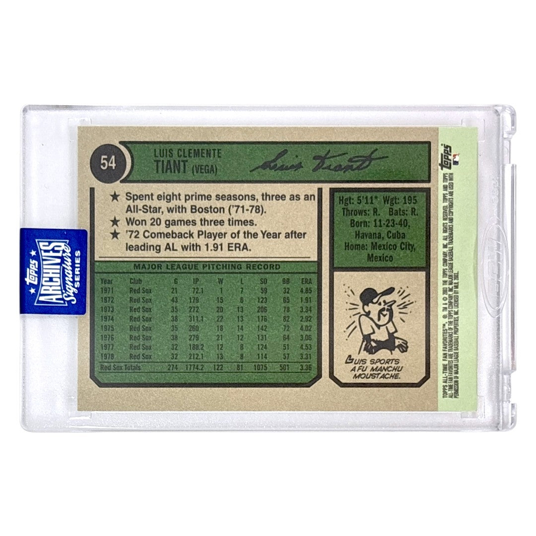 未開封品 TOPPS MLBカード ALL-TIME FAN FAVORITES LUIS TIANT BOSTON RED SOX /20 #54 中古 IT1