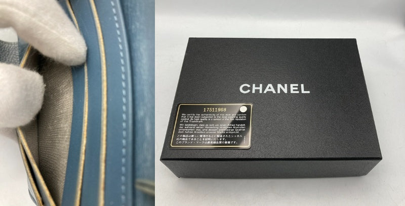 CHANEL シャネル キャビアスキン 2つ折り長財布 中古 D4