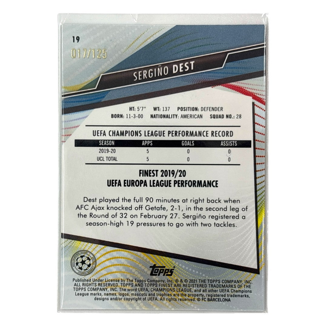TOPPS サッカーカード FINEST SERGINO DEST BARCELONA 017/125 #19 中古 IT1