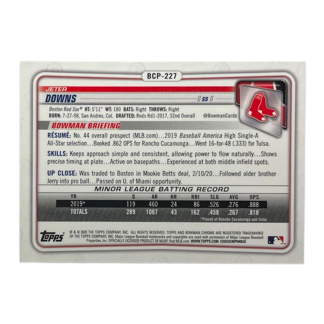 TOPPS MLBカード BOWMAN CHROME JETER DOWNS BOSTON RED SOX /99 #BСP-227 中古 IT2