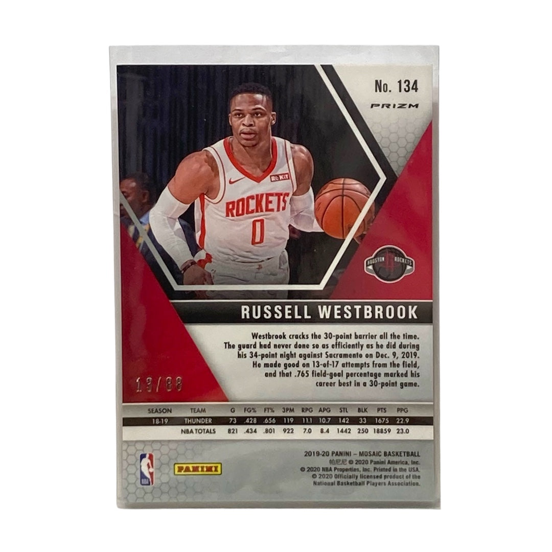 PANINI NBAカード MOSAIC PRIZM RUSSELL WESTBROOK ROCKETS 13/88 #134 中古 IT2