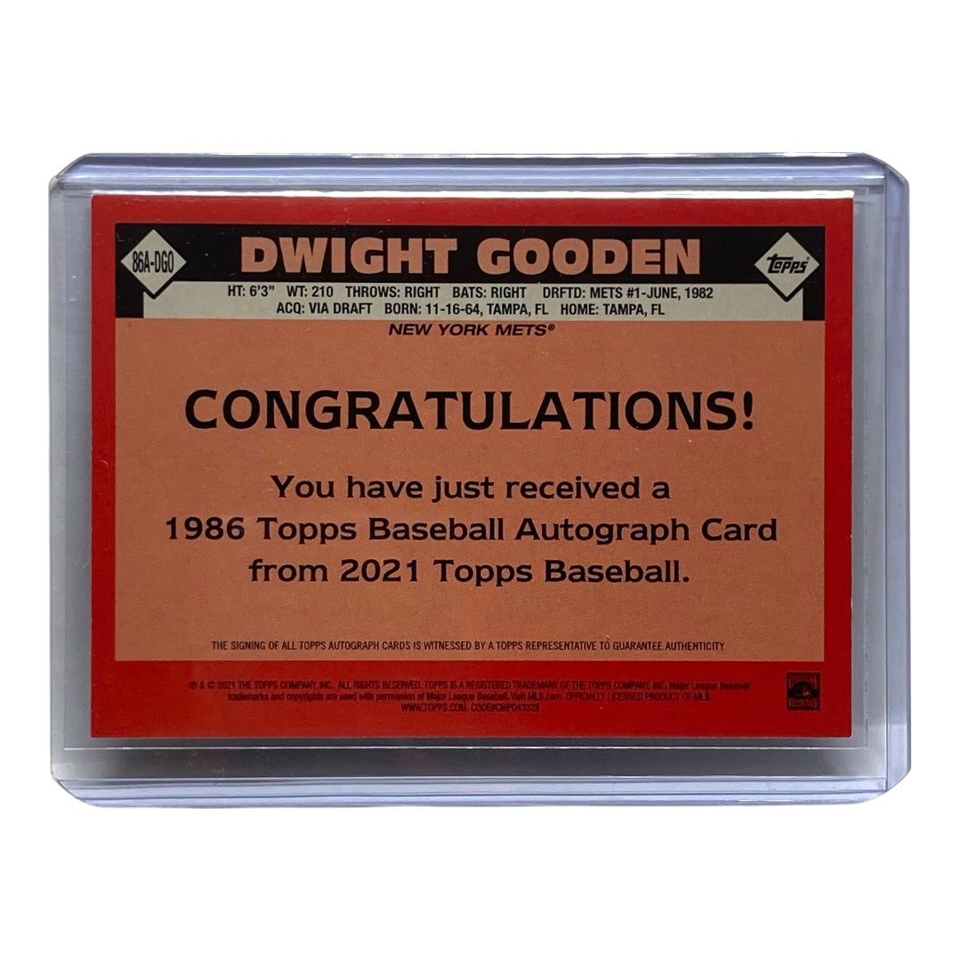 TOPPS MLBカード BASEBALL AUTOGRAPH DWIGHT GOODEN METS #86A-DGO 中古 IT2